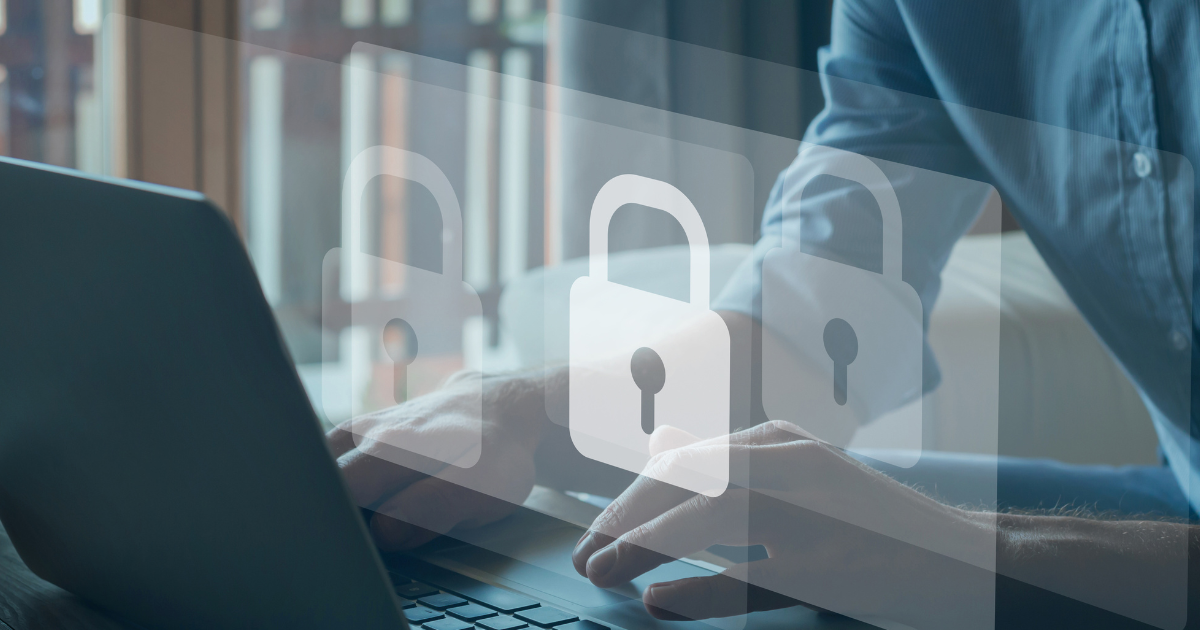 Lock on laptop for security image
