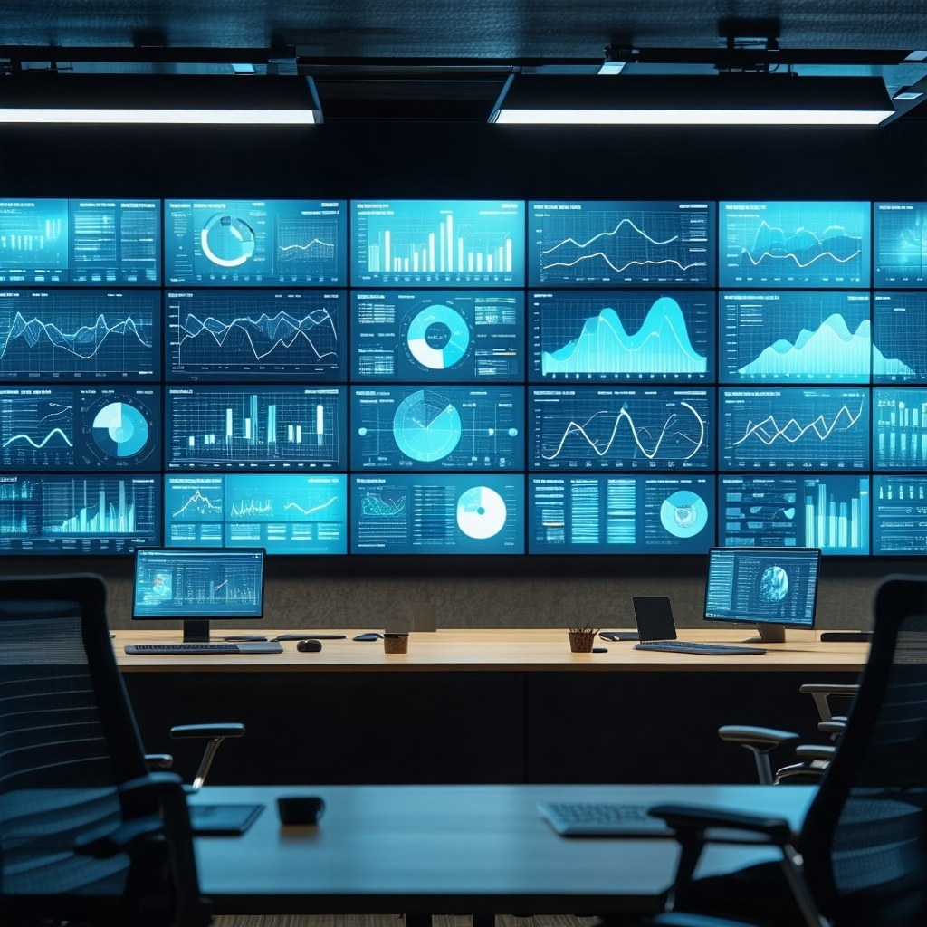 technology office with screens about analytics and security-1